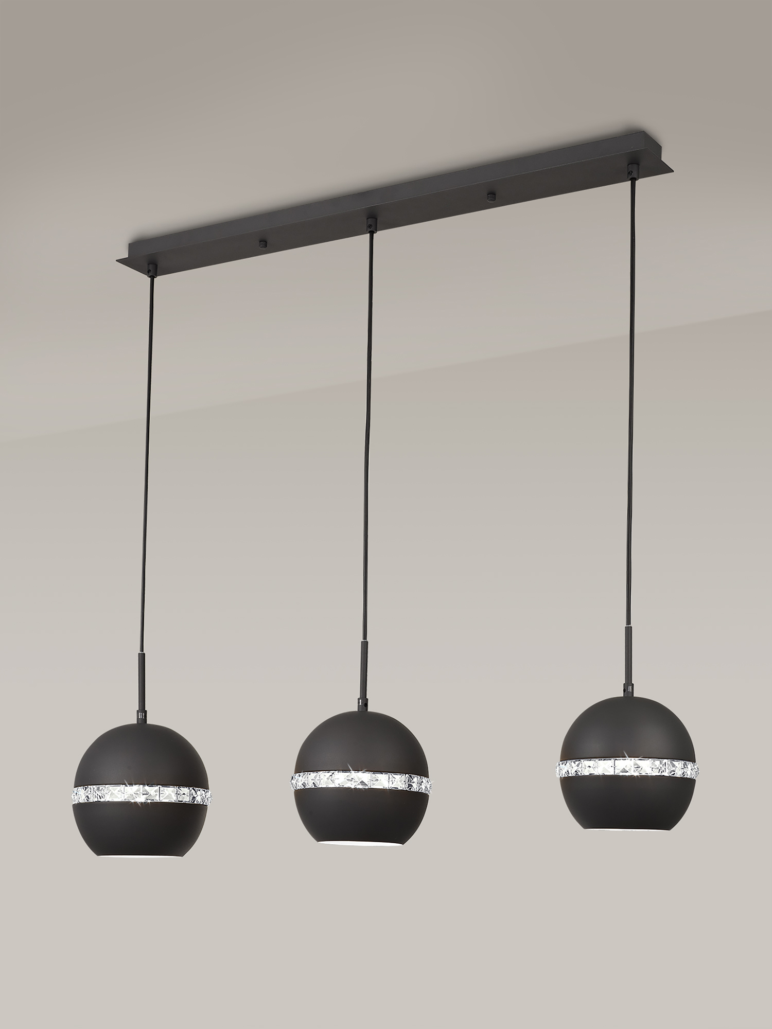 Andrea Graphite Crystal Ceiling Lights Diyas Multiple Crystal Pendants